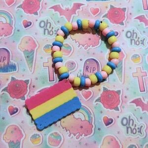 Pansexual Pride Flag Kandi Bracelet